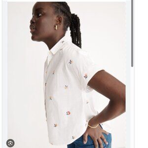 Madewell V-Neck Pocket Shirt in Cross-Stitch Floral Size XS